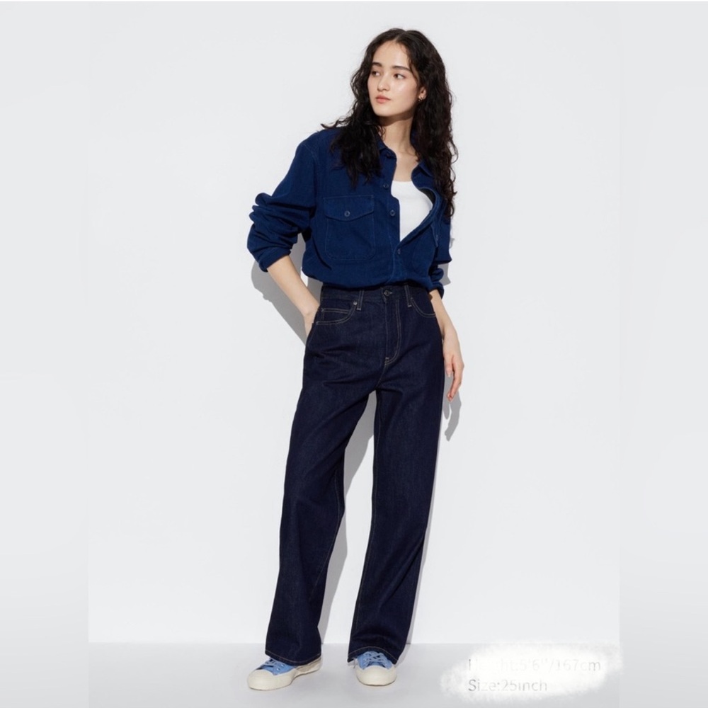 NEW Uniqlo Wide Straight Leg Jeans Navy Size 23x31